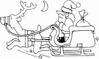 Santa and Sleigh - christmas coloring