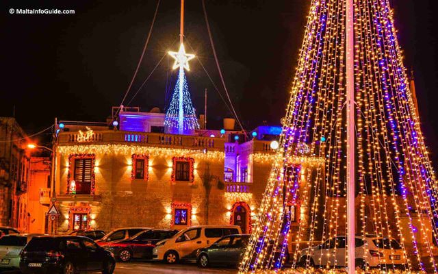 Christmas lights in Lija, Malta